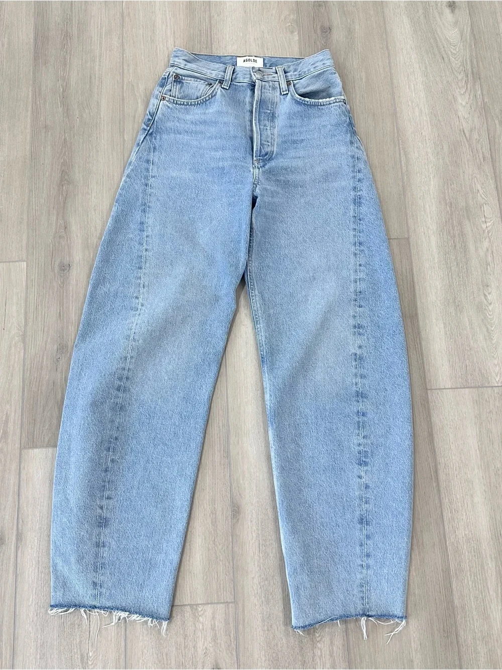 AGOLDE high rise pieces tapered Luna jeans size 24 light wash